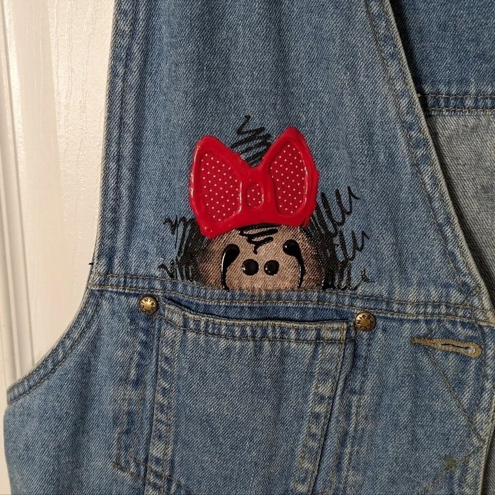 Vintage Baccini Art-To-Wear Hand Painted Signed Denim‎ Vest Top Unisex Size M